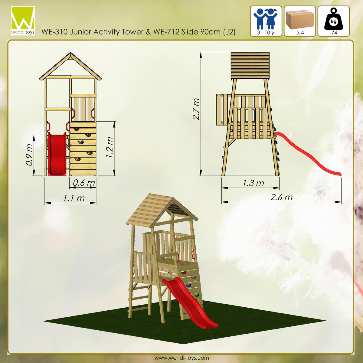 Wendi Toys Stelzenspielhaus Hase natur B/H/T: ca. 110x270x260 cm Hase - natur (110,00/270,00/260,00cm) - Wendi Toys