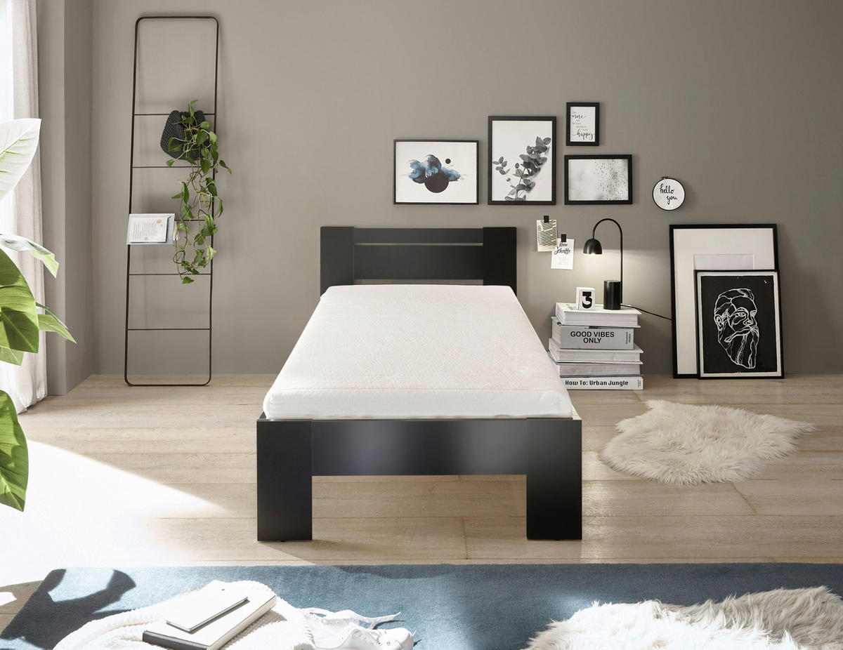 Futonbett Cannes schwarz Liegefläche B/L: ca. 90x200 cm Cannes - schwarz (95,00/71,00/204,00cm)