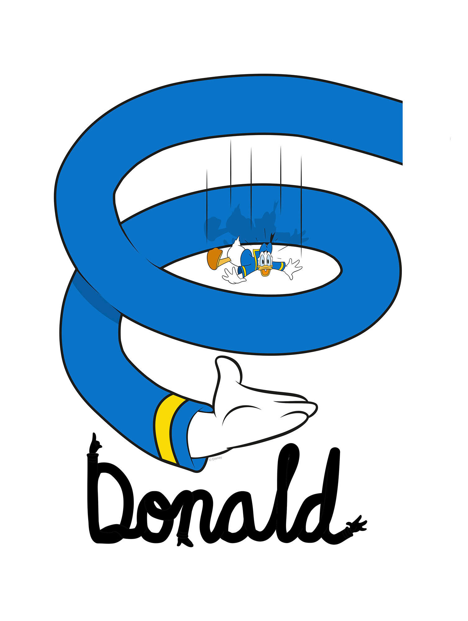 Komar Poster Donald Duck Spiral Disney B/L: ca. 30x40 cm günstig online kaufen