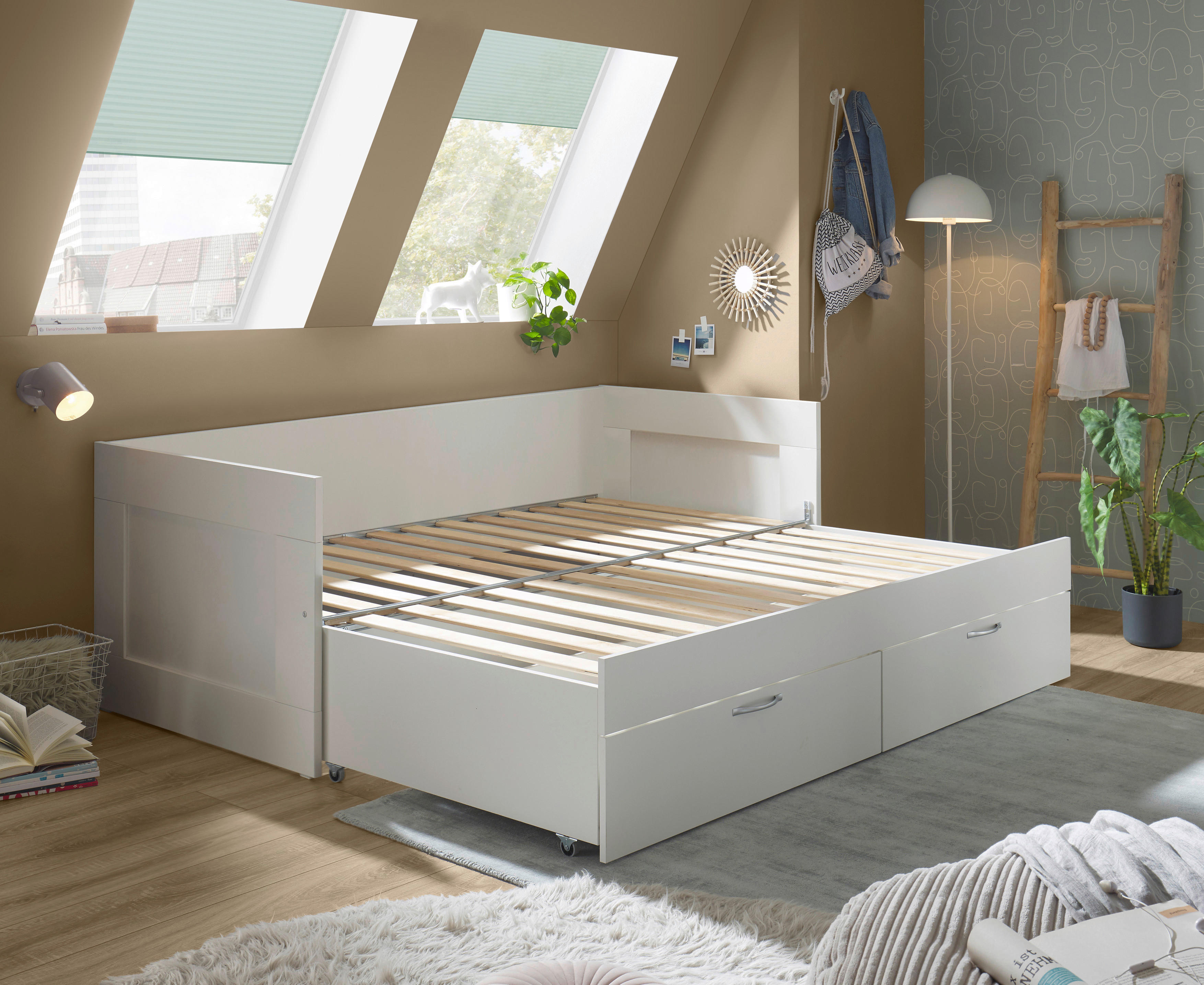 Funktionsbett weiß Liegefläche B/L: ca. 90x200 cm Lombas_Funktionsbett - weiß (204,00/68,00/97,00cm)