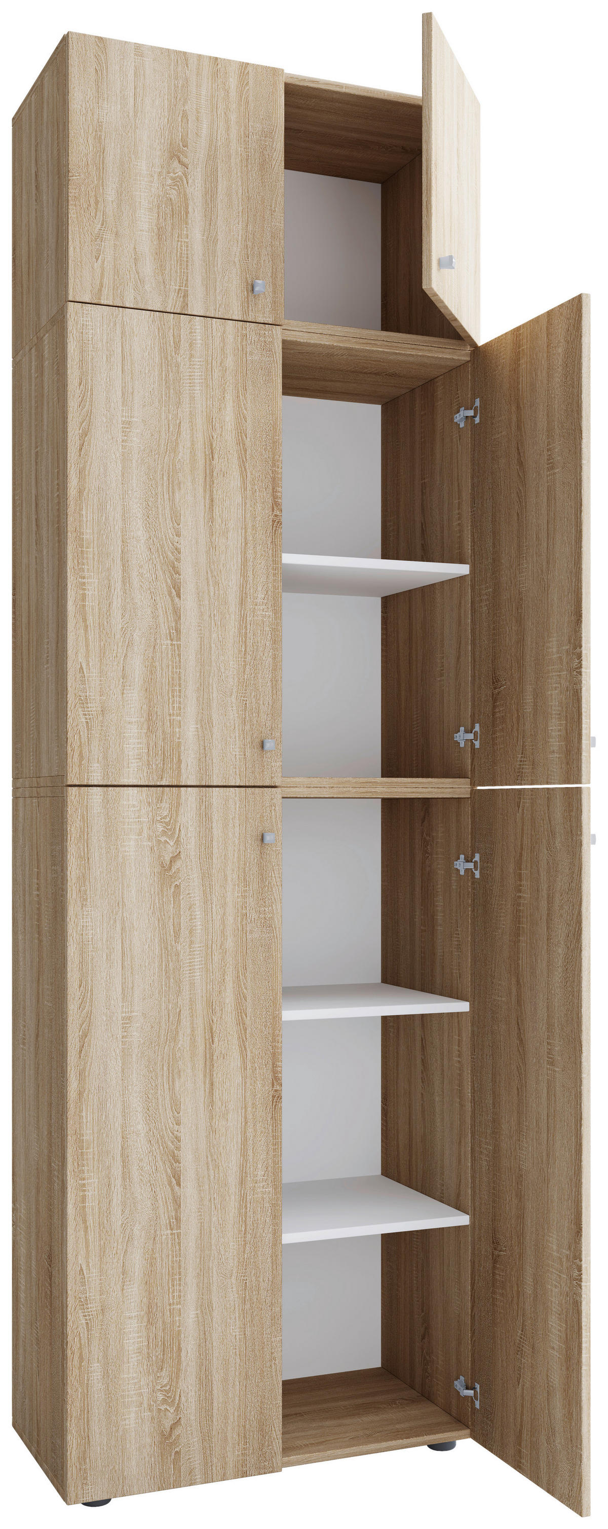 Schuhschrank Lona Eiche Sonoma Nachbildung weiß B/H/T: ca. 70x223x39 cm Lona - Eiche/weiß (70,00/223,00/39,00cm) - VCM Möbel