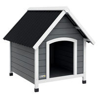 PawHut Hundehütte grau Kunststoff B/H/L: ca. 88x82x75 cm Hundehütte - grau (75,00/88,00/82,00cm) - PawHut