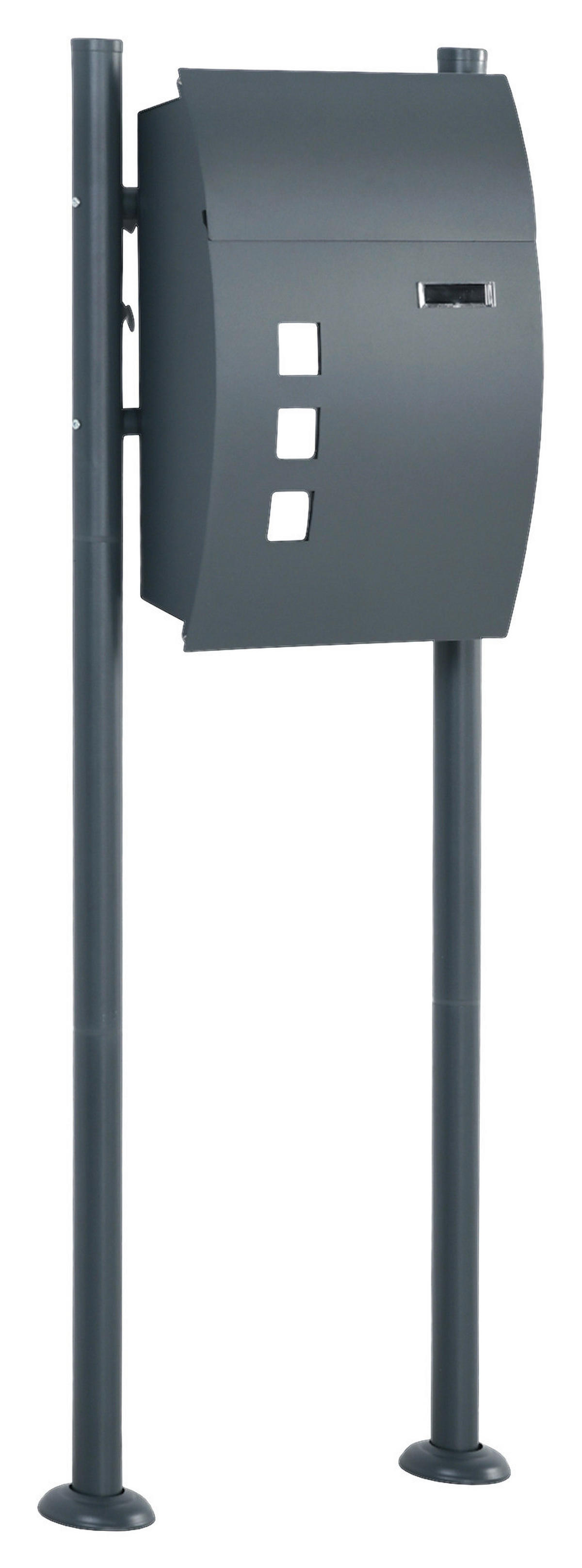 HOMCOM Briefkasten dunkelgrau B/H/L: ca. 15x44x114 cm Briefkasten - dunkelgrau (114,00/15,00/44,00cm) - HOMCOM