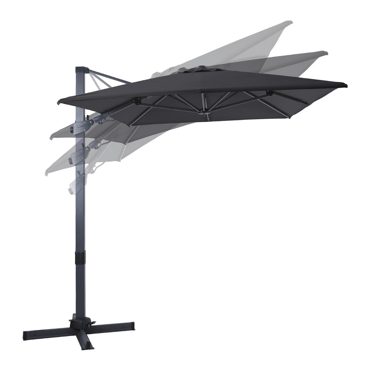 AXI Outdoor Living Ampelschirm Milad anthrazit Metall B/H/L: ca. 200x250x300 cm Milad - anthrazit/grau (300,00/200,00/250,00cm) - AXI Outdoor Living