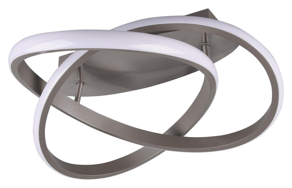 Reality Deckenleuchte R62051107 nickel matt weiß Metall Kunststoff H/D: ca. 19x45 cm LED-Deckenleuchte_Course - weiß/nickel matt (45,00/19,00cm) - Reality