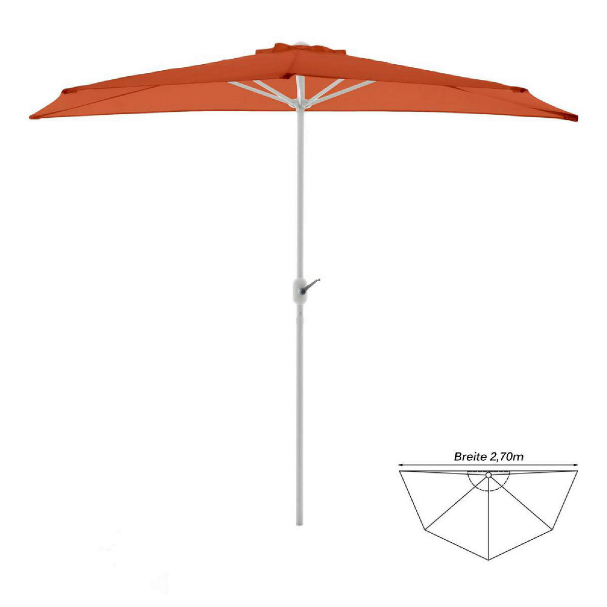 VCM Balkon-Sonnenschirm terracotta Polyester-Mischgewebe B/H/T: ca. 270x235x140 cm Balkon-Sonnenschirm - terracotta (270,00/235,00/140,00cm) - VCM