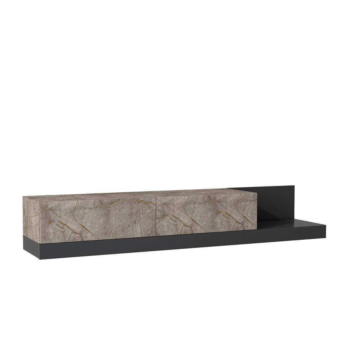 TV-Lowboard Majör anthrazit beige Marmor Optik B/H/T: ca. 180x30x37 cm Majör - beige/anthrazit (180,00/30,00/37,00cm) - moebel17