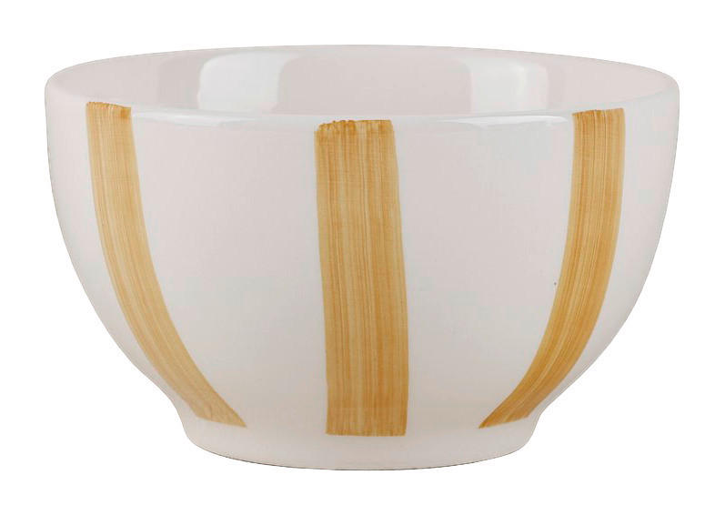 Schale gelb Keramik H/D: ca. 8x14 cm Schale_Stripes gelb - weiß/gelb (14,00/8,00cm)