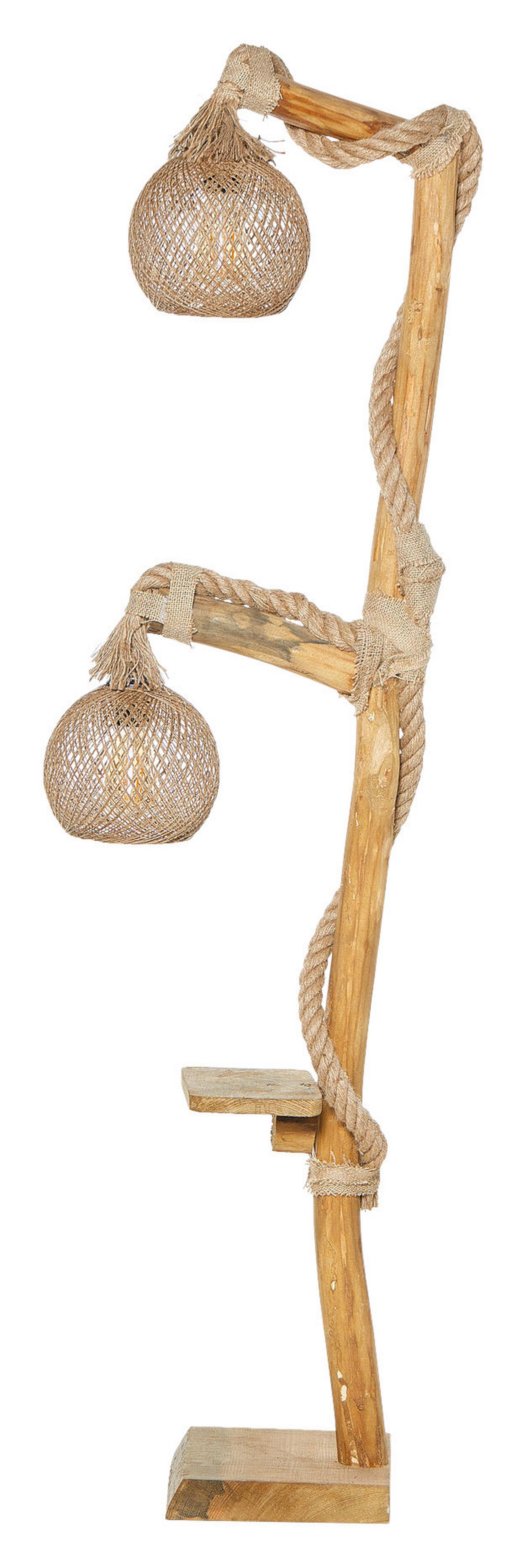 Opviq Stehleuchte Arboretum natur Holz B/H/T/L/D: ca. 24x140x24x24x24 cm E27 2 Brennstellen Arboretum - natur (24,00/24,00/140,00cm) - Opviq