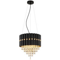 GLOBO Lüsterkrone ELEOS 63149-3 schwarz Metall H/D: ca. 150x40 cm E27 3 Brennstellen ELEOS - schwarz (40,00/150,00cm) - GLOBO