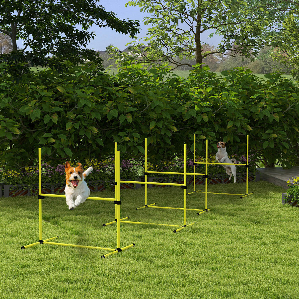 PawHut Hunde-Agility-Set gelb Kunststoff B/H/L: ca. 65x94x99 cm Hunde-Agility-Set - gelb (99,00/65,00/94,00cm) - PawHut