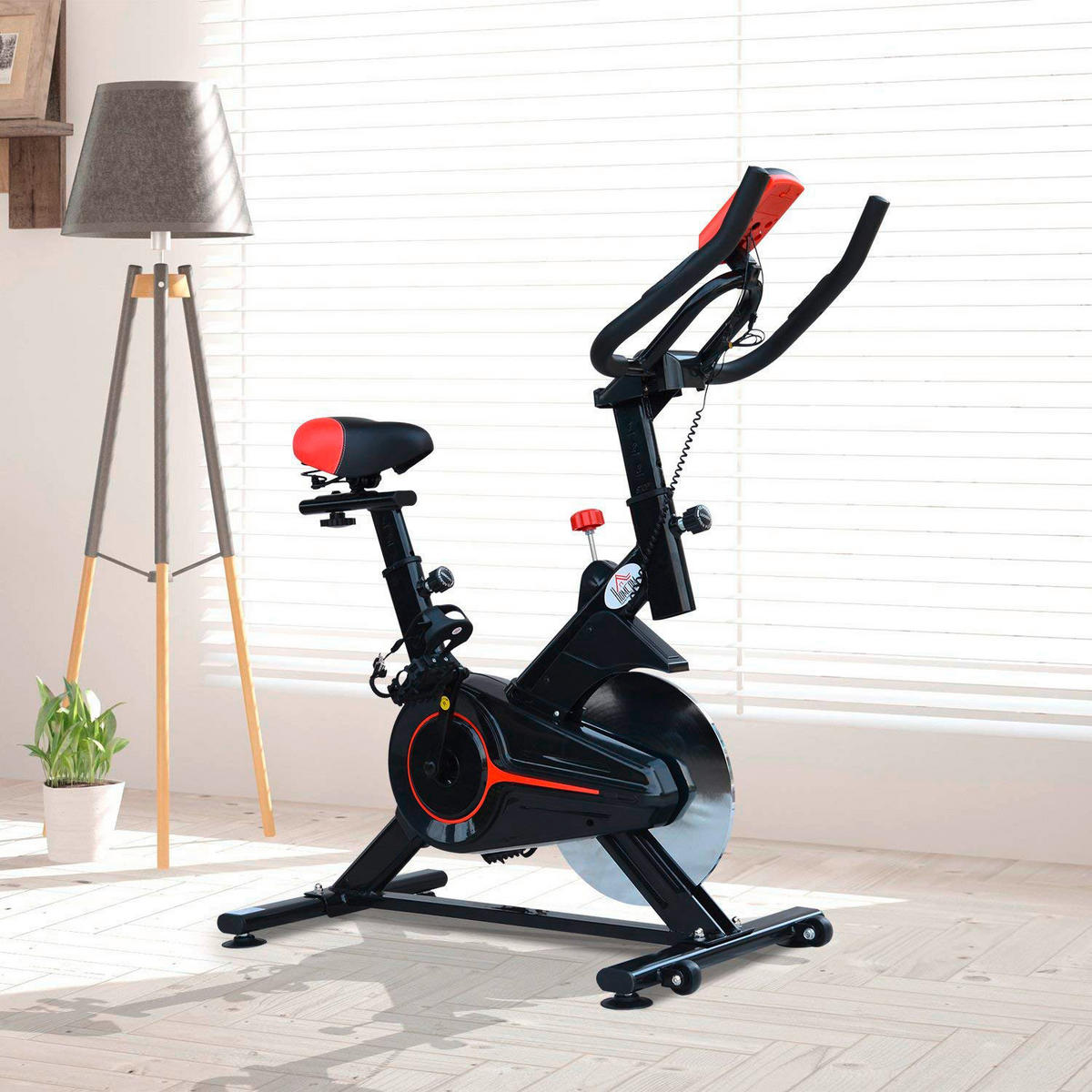 HOMCOM Fitnessfahrrad schwarz Stahl B/H/L: ca. 47x104x102 cm Fitnessfahrrad - schwarz (102,00/47,00/104,00cm) - HOMCOM