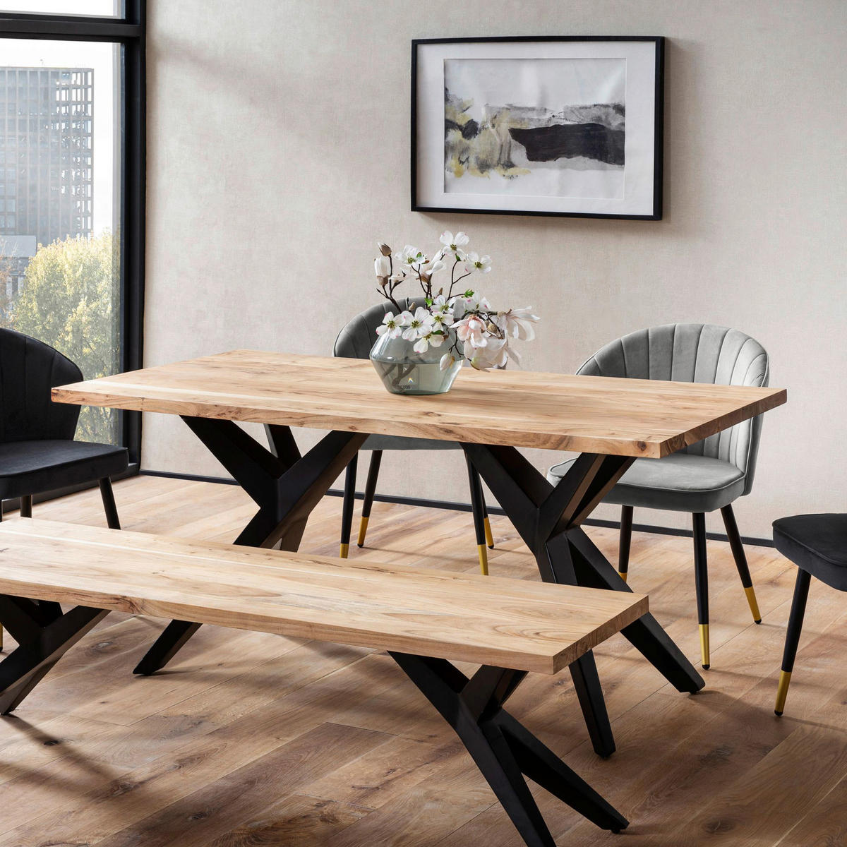 Esstisch B/H/T: ca. 180x76x90 cm Esszimmertisch - (180,00/76,00/90,00cm) - Wohnling