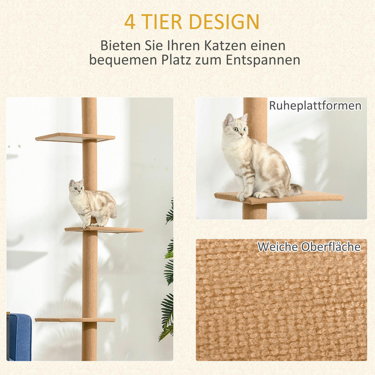 PawHut Kratzbaum braun Spanplatte B/H/L: ca. 27x228x43 cm Kratzbaum - braun (43,00/27,00/228,00cm) - PawHut