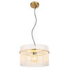 GLOBO Pendelleuchte gold klar Metall H/D: ca. 150x40 cm E27 1 Brennstellen GORLEY - gold/klar (40,00/150,00cm) - GLOBO