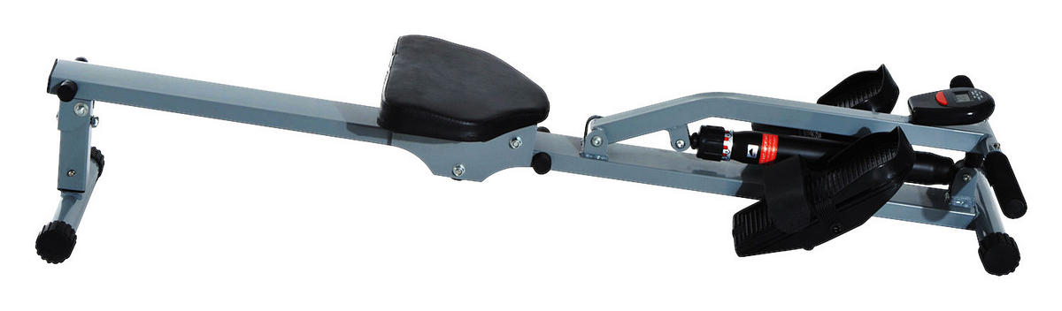 HOMCOM Ruderzugmaschine grauschwarz Stahl B/H/L: ca. 67,5x67x130 cm Ruderzugmaschine - grauschwarz (130,00/67,50/67,00cm) - HOMCOM