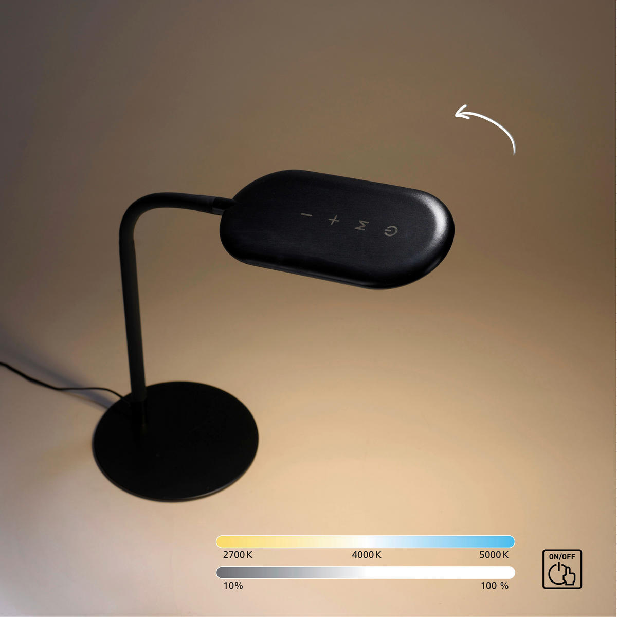 Just Light LED-Tischleuchte KELLY 14405-18 schwarz Kunststoff B/H/T: ca. 39x59,5x39 cm 1 Brennstellen KELLY - schwarz (39,00/59,50/39,00cm) - Just Light