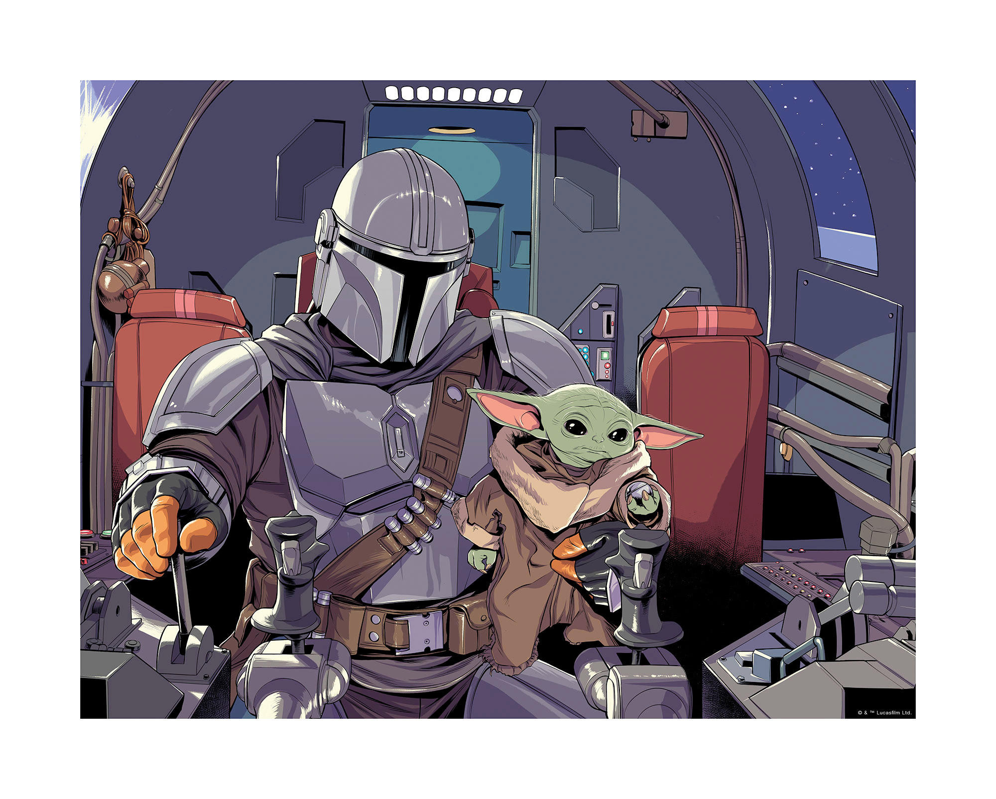 Komar Poster Mandalorian The Child Cockpit Disney B/L: ca. 50x40 cm günstig online kaufen