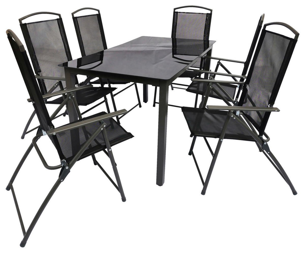 VCM Gartensitzgruppe anthrazit Stahl B/H/L: ca. 140x76x80 cm Gartensitzgruppe - anthrazit (80,00/140,00/76,00cm) - VCM