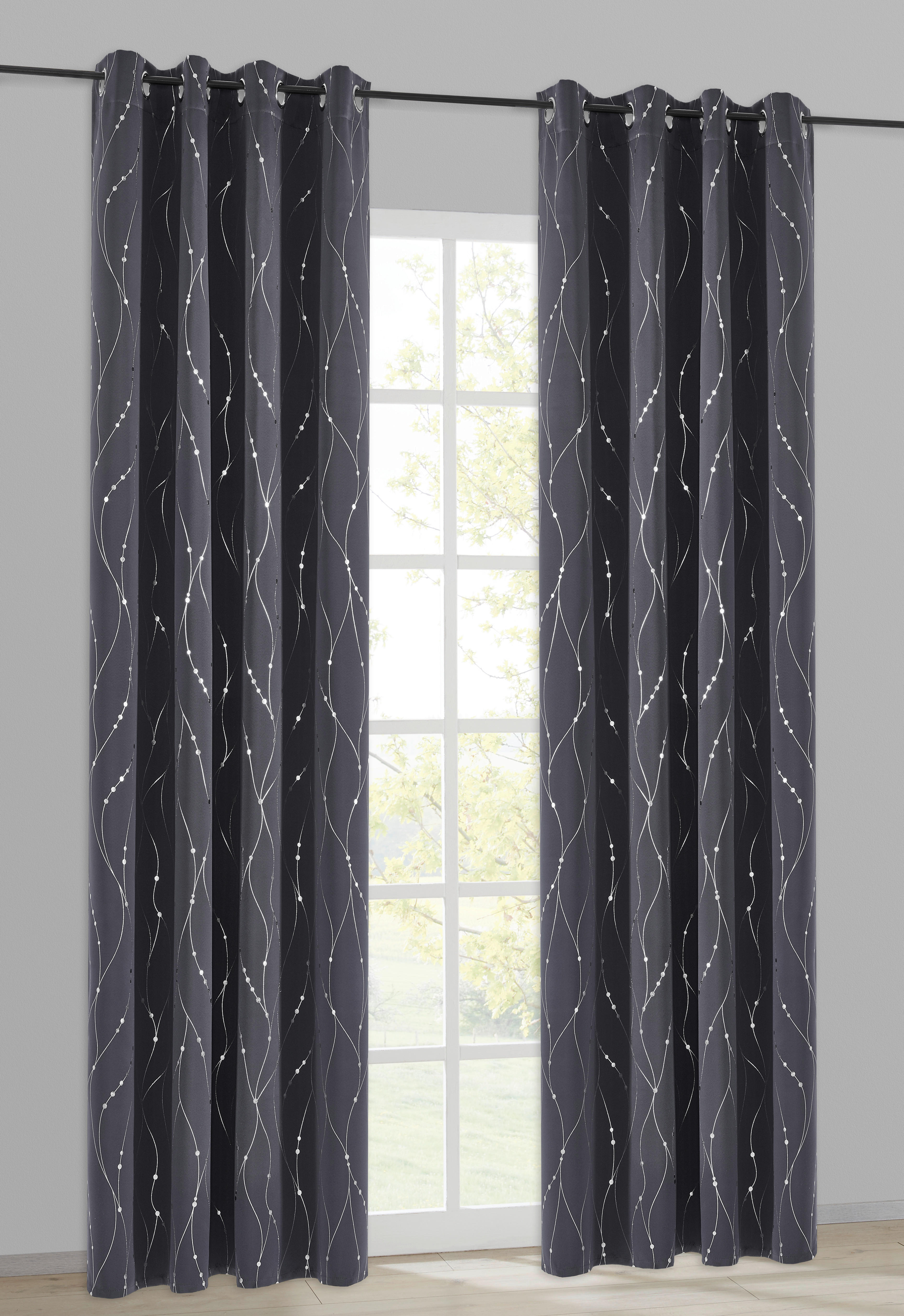 Verdunklungsvorhang Napoli dunkelgrau B/L: ca. 135x245 cm Napoli - dunkelgrau (135,00/245,00cm)