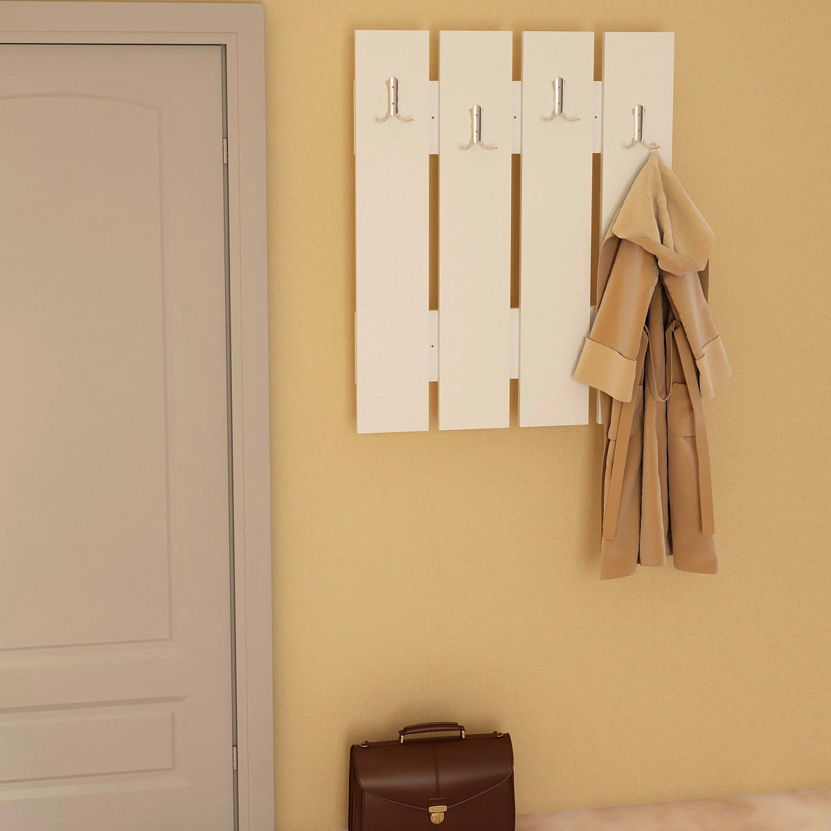 Garderobe Anita weiß B/H/T: ca. 64,7x80x3,6 cm Anita - weiß (64,70/80,00/3,60cm) - moebel17