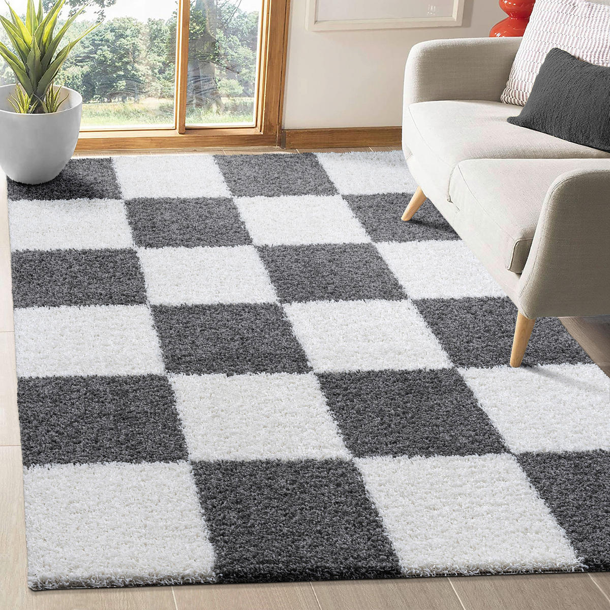 Sanat Hochflorteppich MILANO grau B/L: ca. 140x200 cm MILANO - grau (140,00/200,00cm) - Sanat