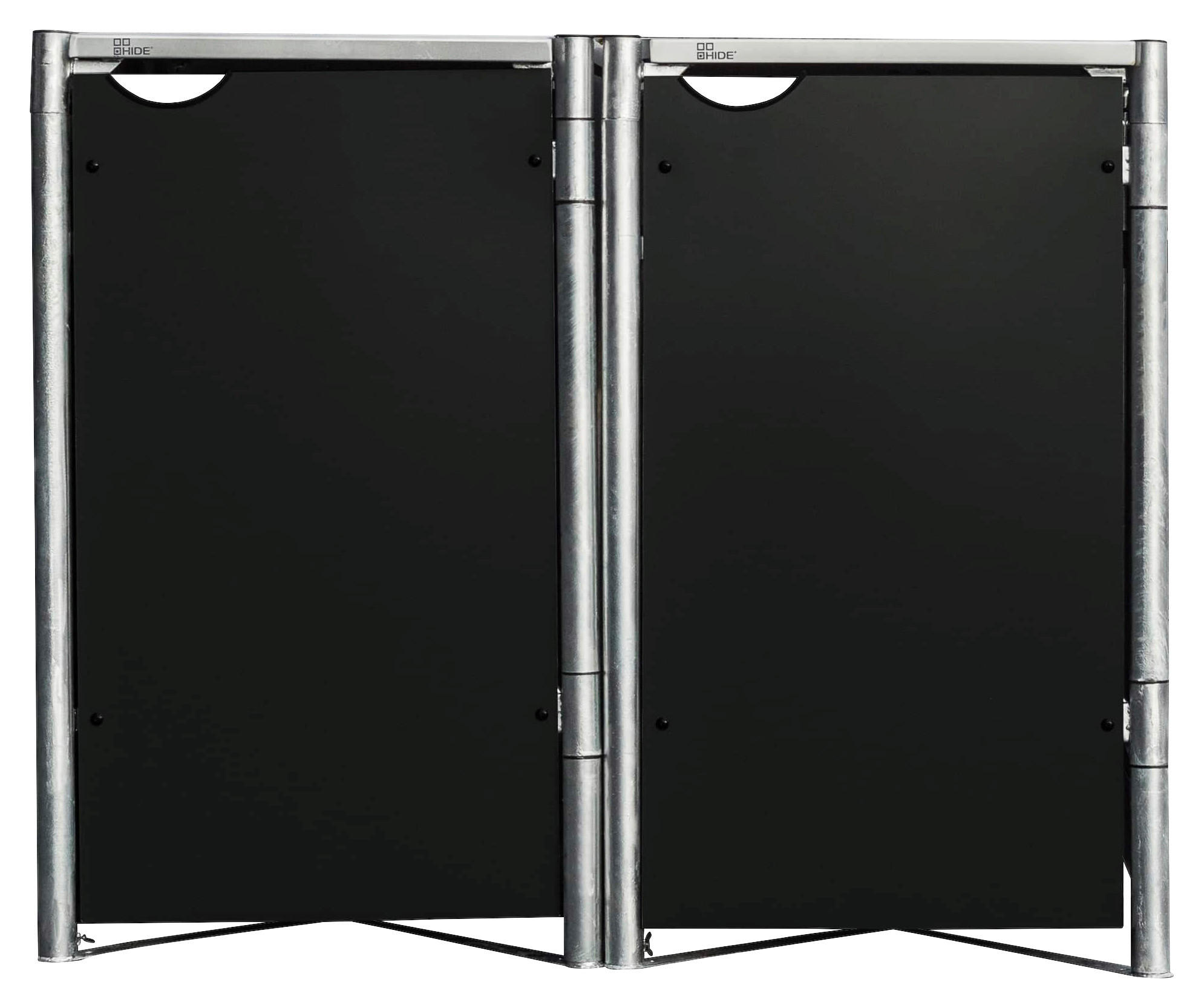 Hide Mülltonnenbox 2x 240 Liter schwarz B/H/T: ca. 140x115x81 cm 2x 240 Liter - schwarz (140,00/115,00/81,00cm) - Hide