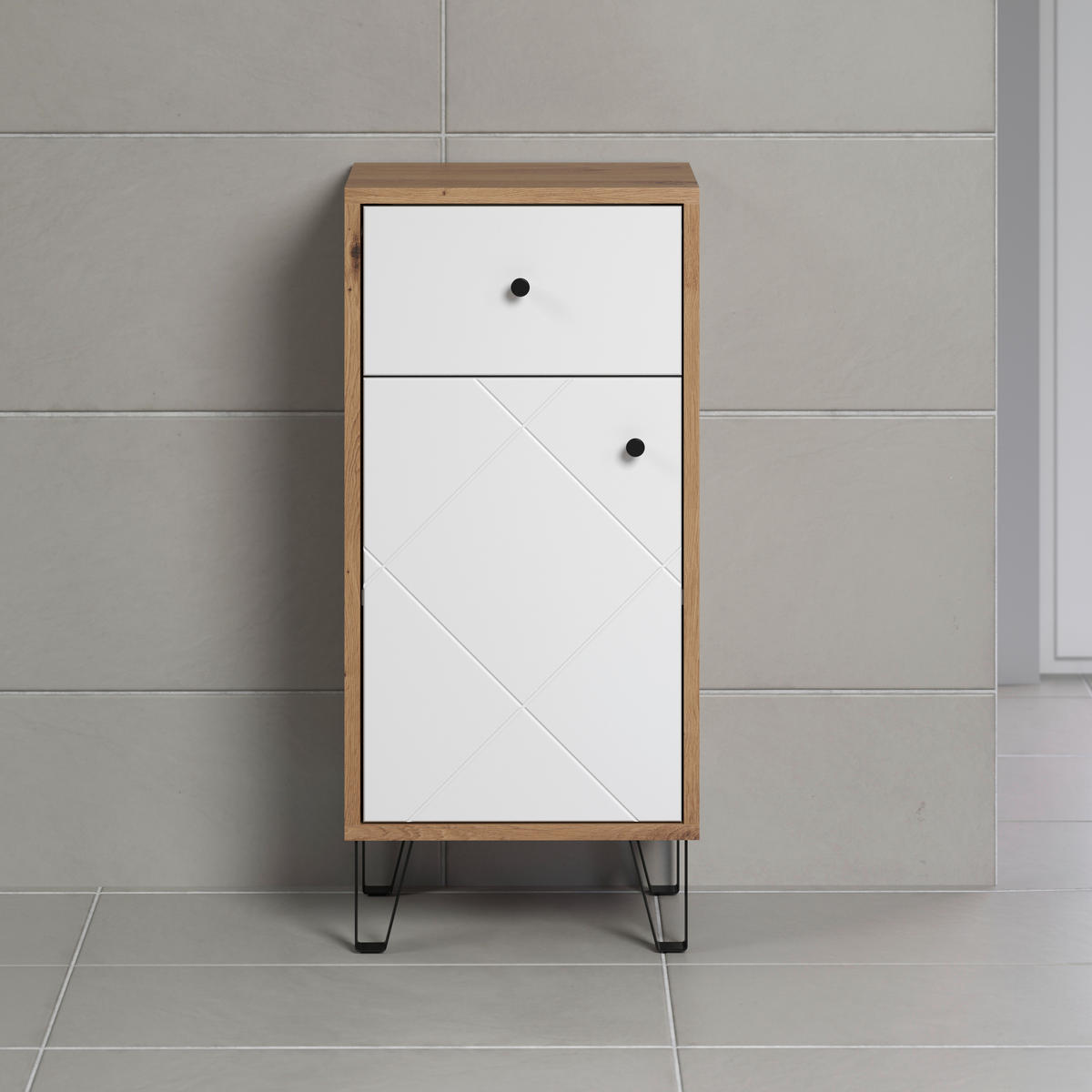 Stauraumelement Touch Eiche Artisan Nachbildung weiß matt B/H/T: ca. 36x79x29 cm Touch - Eiche/weiß (36,00/79,00/29,00cm) - Trendteam