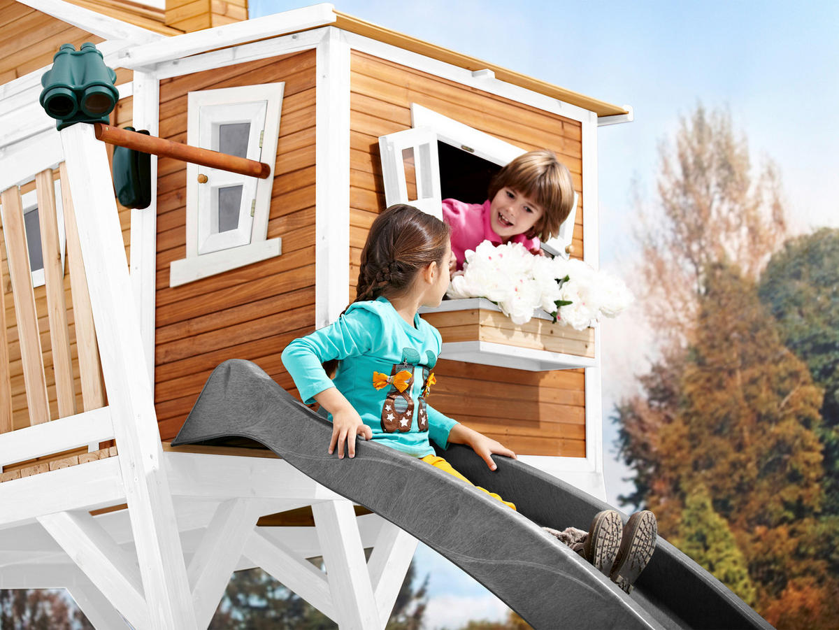 AXI Spielhaus Max braun B/H/L: ca. 432x288x193 cm Max - braun/weiß (193,00/432,00/288,00cm) - AXI