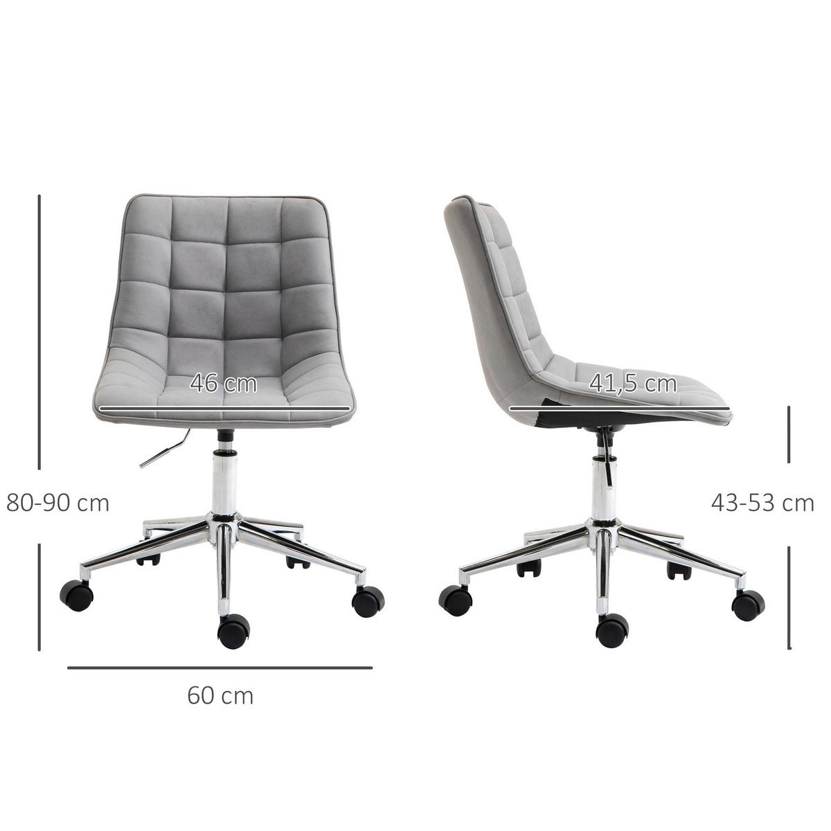 Drehstuhl 921-361 hellgrau 921-361 - hellgrau (60,00/90,00/60,00cm) - Vinsetto