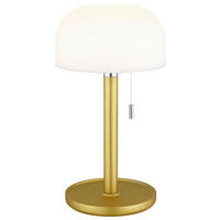 GLOBO LED-Tischleuchte NORMAN 21016M Opal messing weiß Bambus Kunststoff H/D: ca. 28x15 cm 1 Brennstellen NORMAN - messing/weiß (15,00/28,00cm) - GLOBO