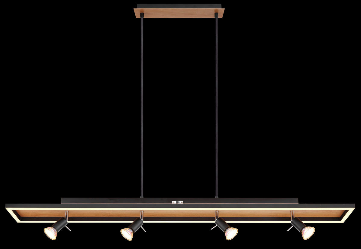 GLOBO Pendelleuchte 57034-4H Ida schwarz Opal Metall Kunststoff B/H/T: ca. 116x120x12 cm null 5 Brennstellen Ida - schwarz/Opal (116,00/120,00/12,00cm) - GLOBO