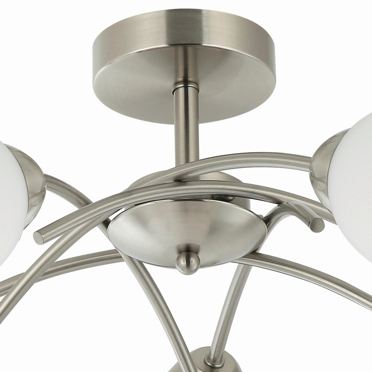 Lamkur Deckenleuchte DONNA 45504 nickel Glas Metall H/L: ca. 26x45 cm E27 5 Brennstellen Donna - nickel (45,00cm) - Lamkur