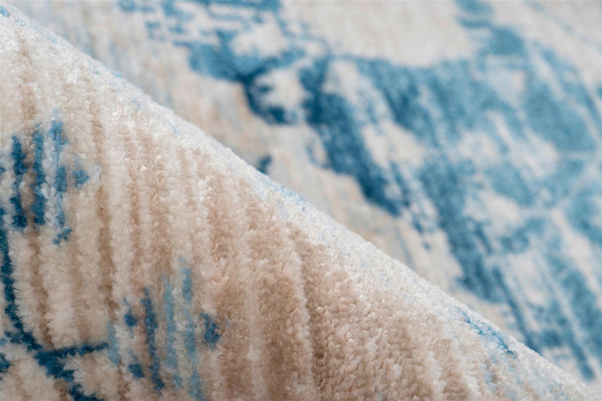 Arte Espina Kurzflorteppich Baroque 525 creme B/H/L: ca. 80x0,5x150 cm Baroque 525 - blau/creme (150,00/80,00/0,50cm) - Arte Espina