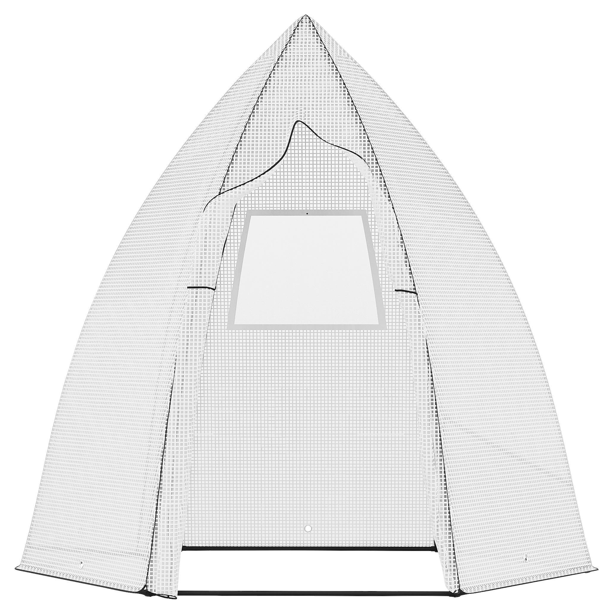 Outsunny Gewächshaus B/H/L: ca. 140x180x160 cm Gewächshaus - weiß (160,00/140,00/180,00cm) - Outsunny