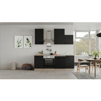 Küchenblock Capri schwarz matt B/H/T: ca. 220x234x60 cm Capri - schwarz/Oak (220,00/234,00/60,00cm) - Flex-Well