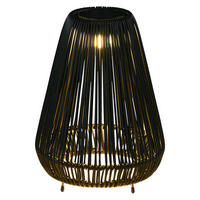 Solarleuchte 867-218V00BK schwarz Edelstahl Polypropylen Polyrattan B/H/L: ca. 27x27x37 cm Rattan_Solarleuchte - schwarz (37,00/27,00/27,00cm) - Outsunny
