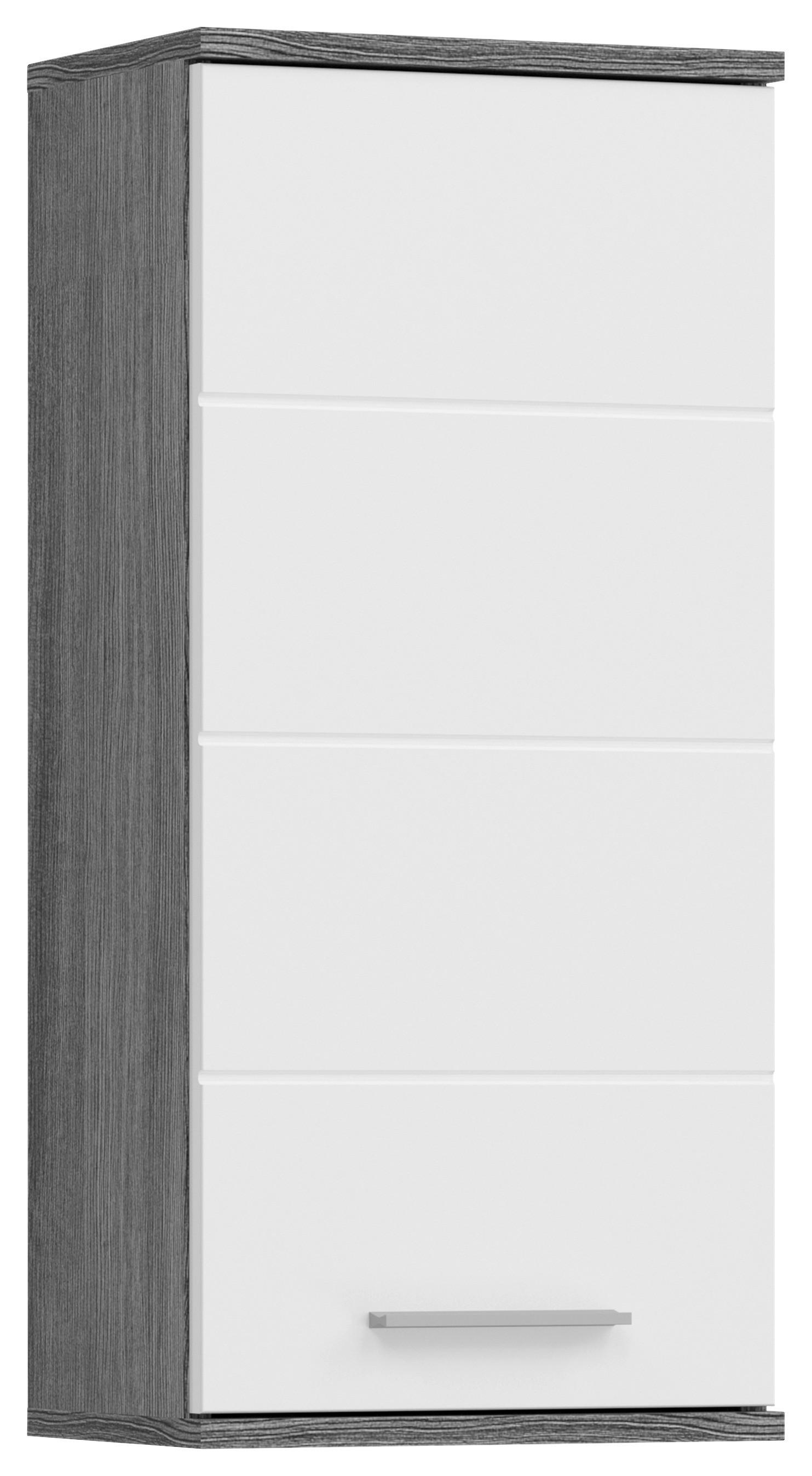 Hängeschrank BLAKE Rauchsilber Nachbildung weiß Hochglanz B/H/T: ca. 35x77x25 cm BLAKE - weiß (35,00/77,00/25,00cm) - xonox.home