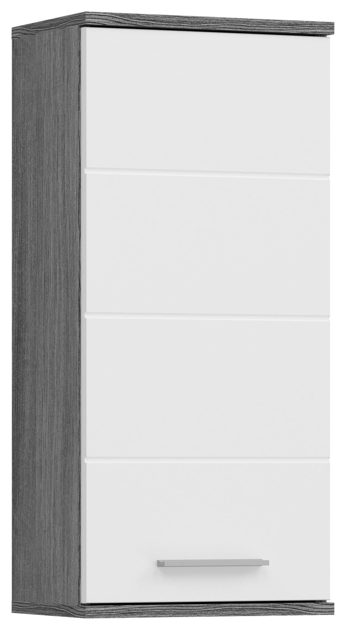 Hängeschrank BLAKE Rauchsilber Nachbildung weiß Hochglanz B/H/T: ca. 35x77x25 cm BLAKE - weiß (35,00/77,00/25,00cm) - xonox.home