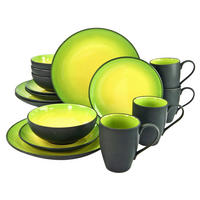 CreaTable Kombiservice HOT GREEN grün Steinzeug 16 tlg. HOT GREEN - grün - CreaTable