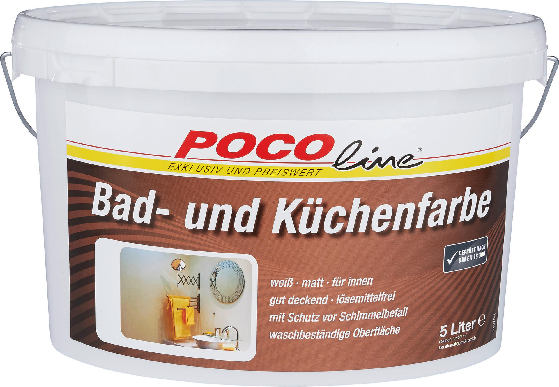 POCOline Bad- und Küchenfarbe weiß ca. 5 l Bad-/Küchenfarbe_5l - weiß (5,00l) - POCOline