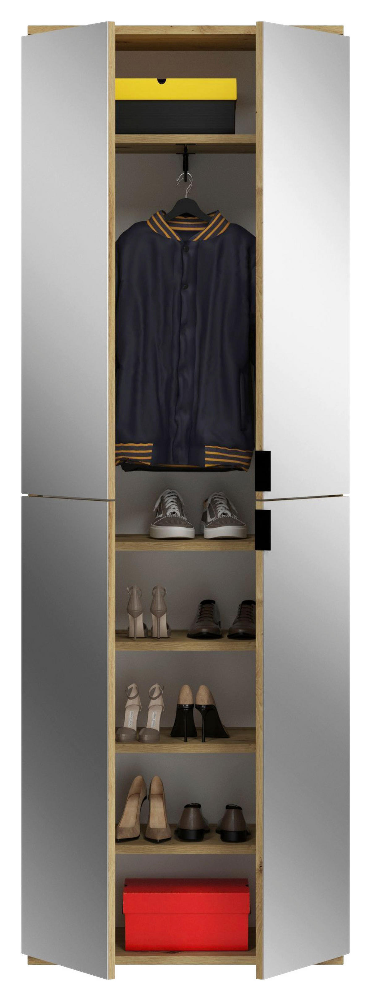 Spiegelschrank PROJEKT Eiche Artisan Nachbildung Spiegel Spanplatte B/H/T: ca. 61x193x34 cm PROJEKT - Eiche (61,00/193,00/34,00cm) - xonox.home