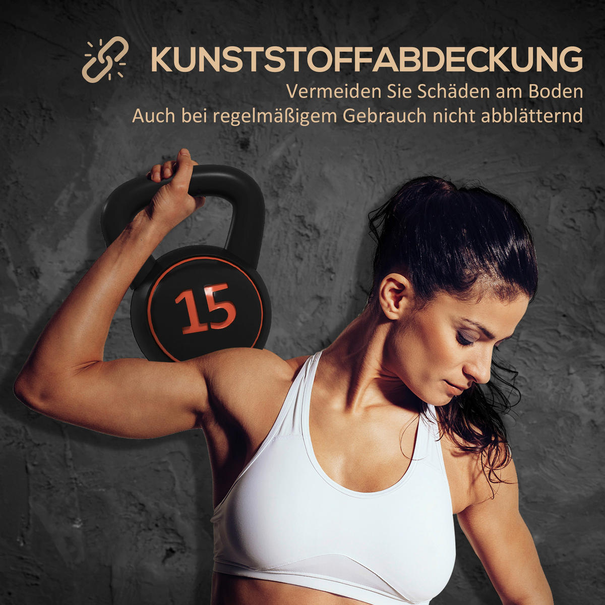 SPORTNOW Kettlebell schwarz Kunststoff B/H/L: ca. 18x24x18 cm Kettlebell-Set 3tlg. - schwarz (18,00/18,00/24,00cm) - SPORTNOW