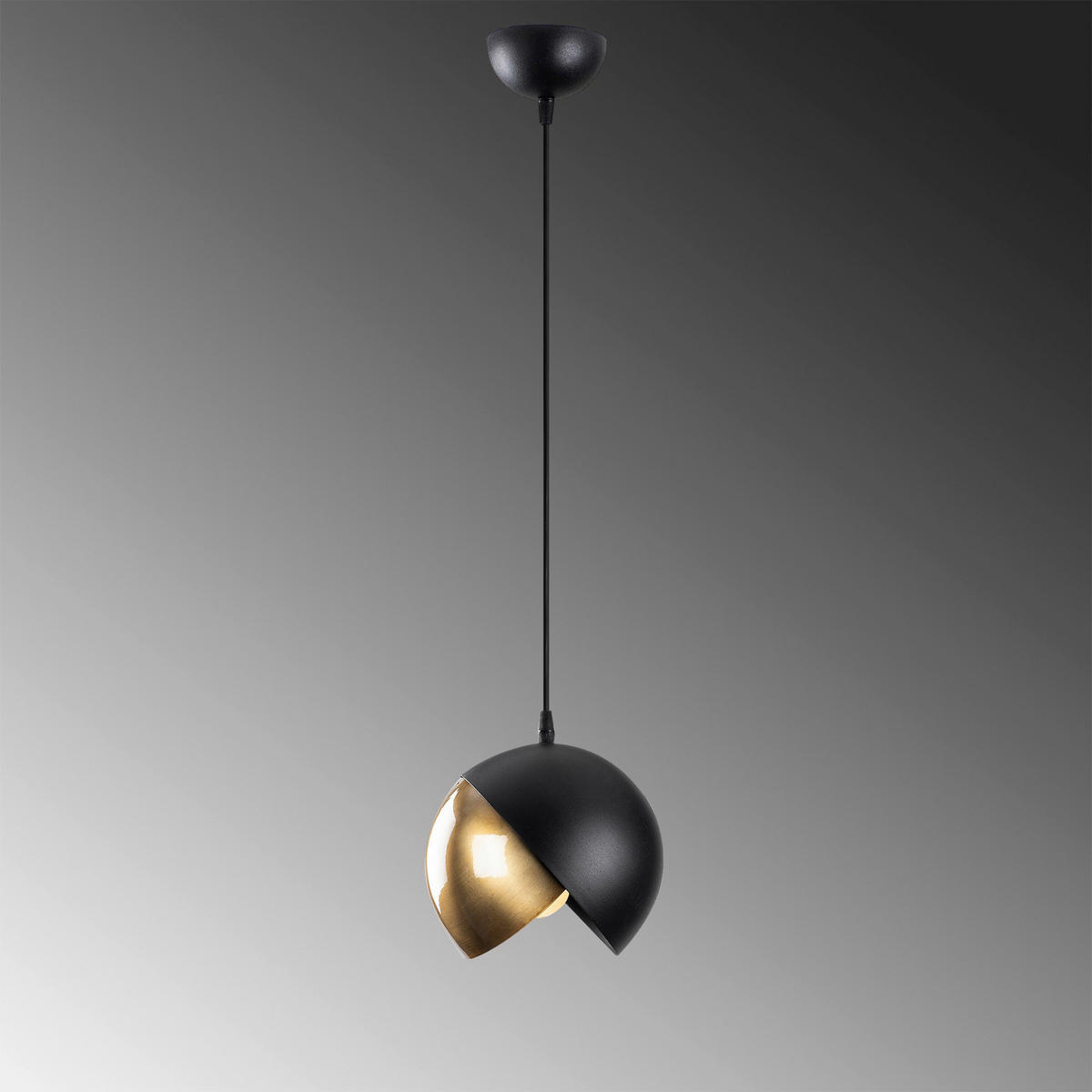 Opviq Pendelleuchte Berceste schwarz gold Metall B/H/T/L/D: ca. 20x114x20x20x20 cm E27 1 Brennstellen Berceste - gold/schwarz (20,00/20,00/114,00cm) - Opviq