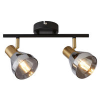 Searchlight Strahler messing schwarz Glas Stahl B/H/L: ca. 17x19,5x39 cm E14 2 Brennstellen Westminster - messing/schwarz (39,00/17,00/19,50cm) - Searchlight