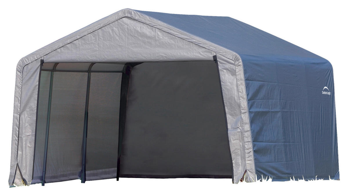 ShelterLogic Gartenhaus Shed-in-a-Box grau B/H/L: ca. 370x260x370 cm Shed-in-a-Box - grau (370,00/370,00/260,00cm) - ShelterLogic