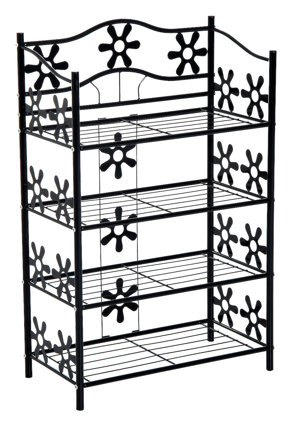 HOMCOM Standregal Standregal 4 Etagen 833-282 - schwarz (60,00/30,00/92,00cm) - HOMCOM