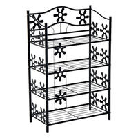 HOMCOM Standregal Standregal 4 Etagen 833-282 - schwarz (60,00/30,00/92,00cm) - HOMCOM