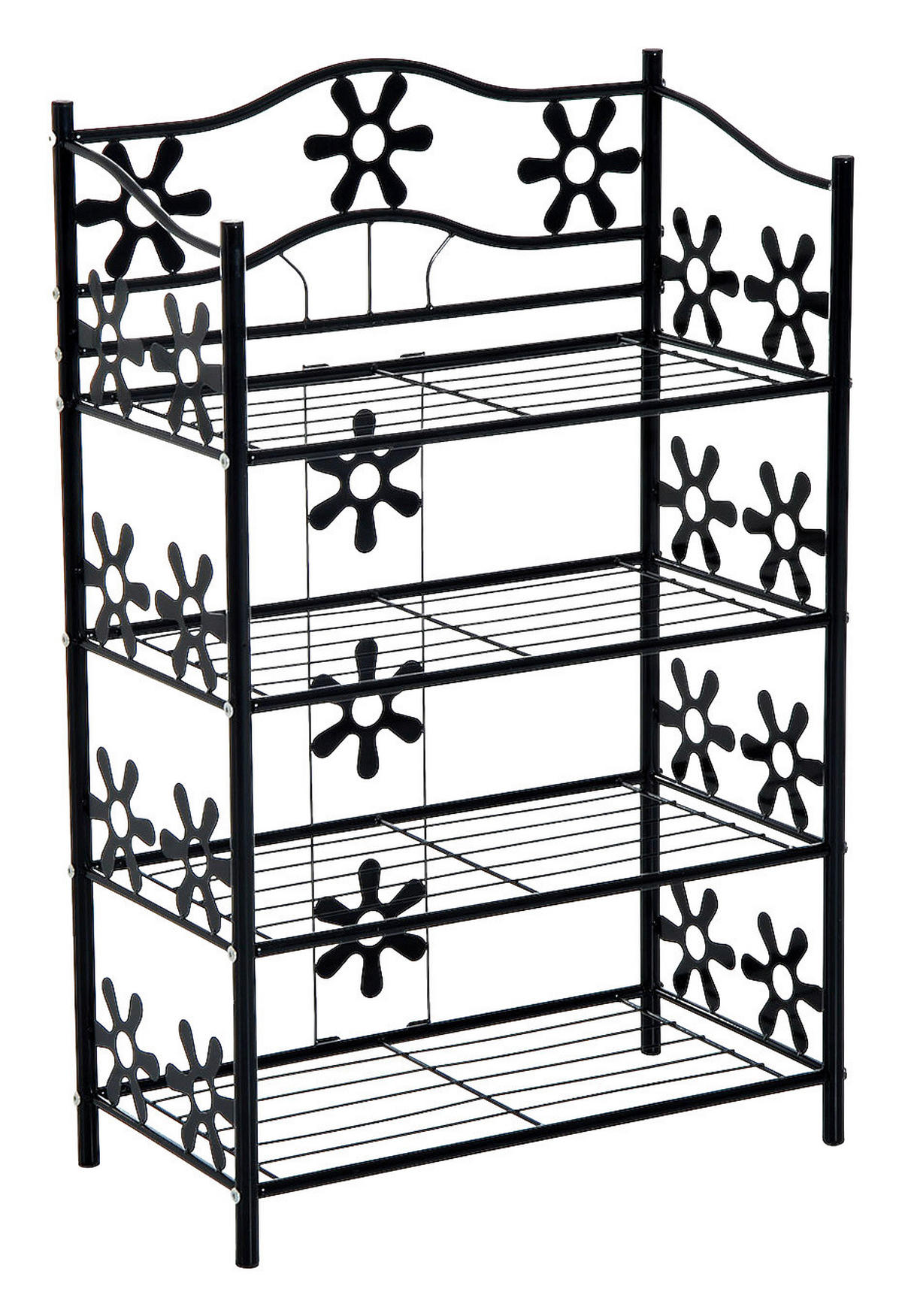 HOMCOM Standregal Standregal 4 Etagen 833-282 - schwarz (60,00/30,00/92,00cm) - HOMCOM