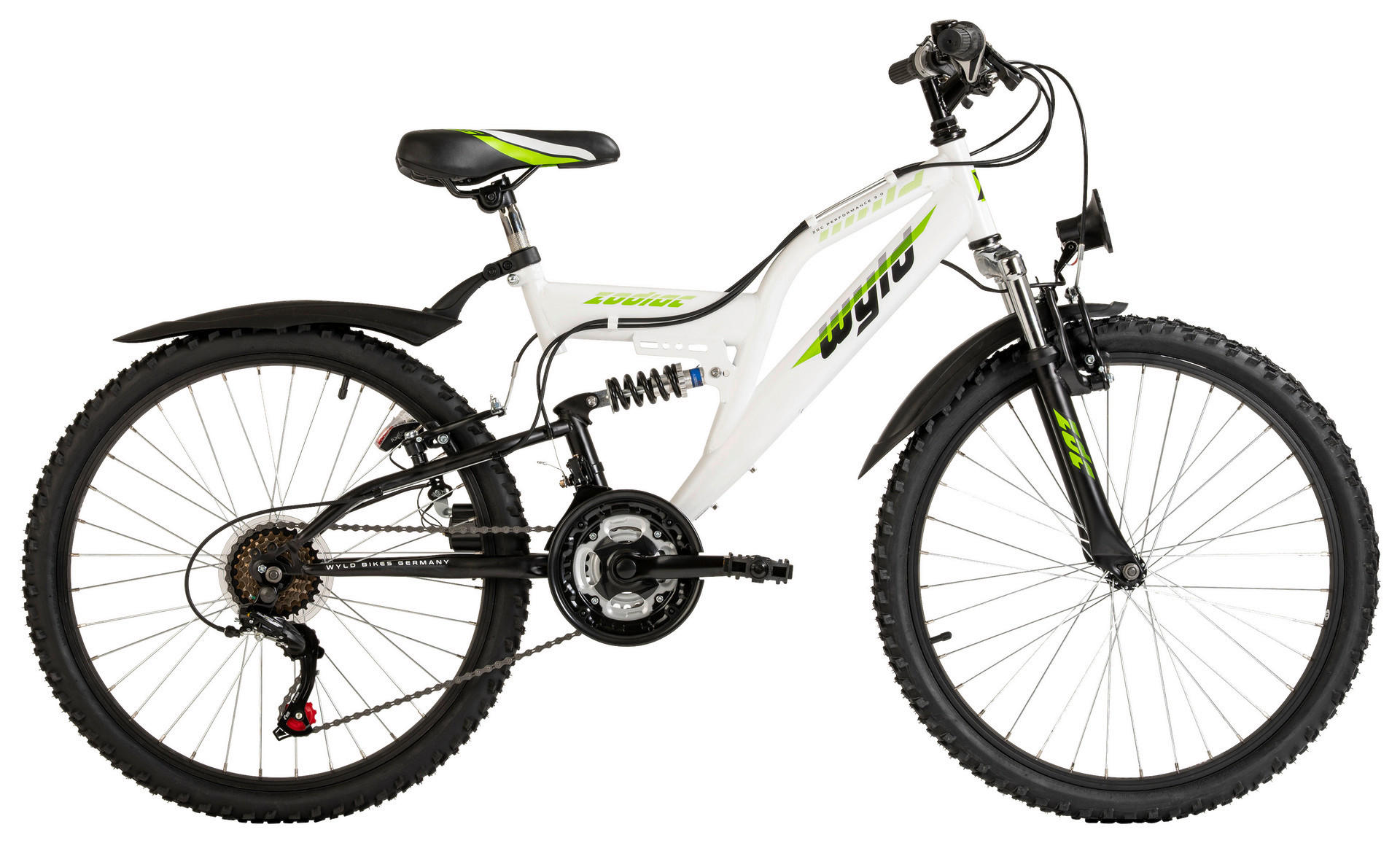 WYLD Kinder-Mountainbike Zodiac ZODIAC 24 Zoll Rahmenhöhe 38 cm 18 Gänge weiß weiß ca. 24 Zoll Zodiac - weiß - WYLD